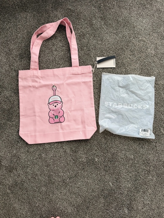 Starbucks Handbags - Starbucks Pink Bear Canvas Tote